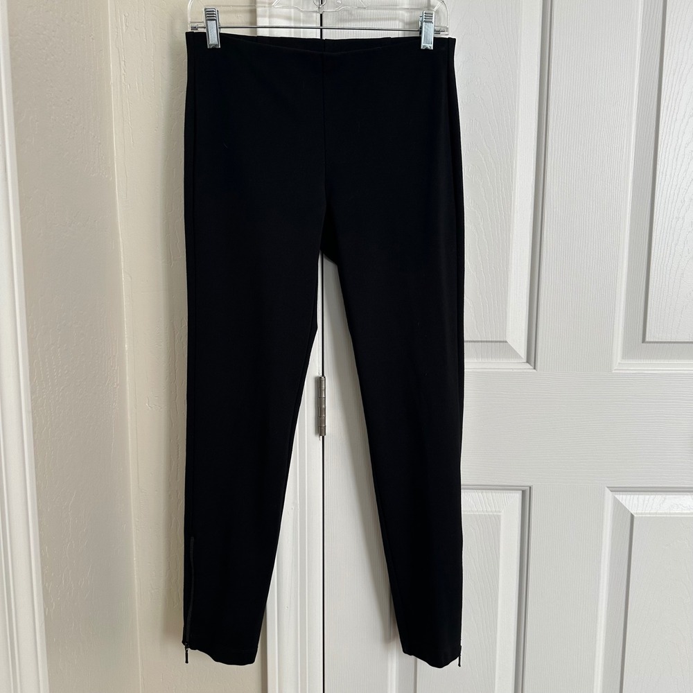 Eileen Fisher Black XS Ankle‎ Pants Zipper Detail Career Casual Stretch